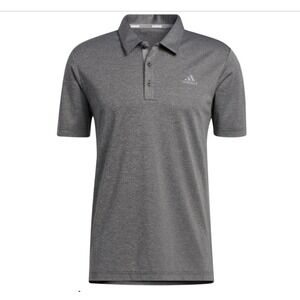 NWT‎ Adidas Men's Golf Polo Ultimate UPF 50 Size M Heather Grey Short Sleeve